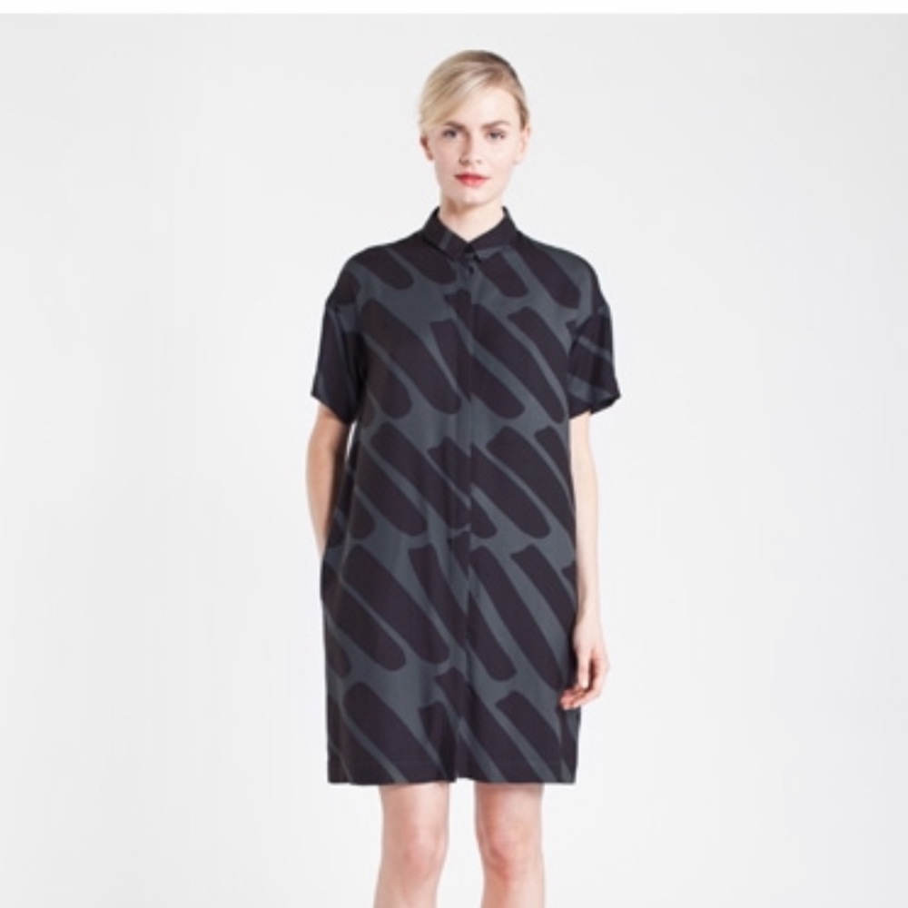 Marimekko Mezzo shirt dress 38 M purple navy